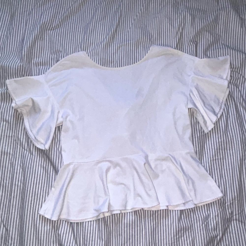 Banana Republic White Peplum Blouse